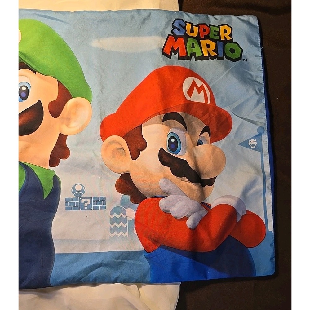 Nintendo Super Mario Polyester Video‎ Game Pillow Case Bright Colors Bed - Picture 2 of 8
